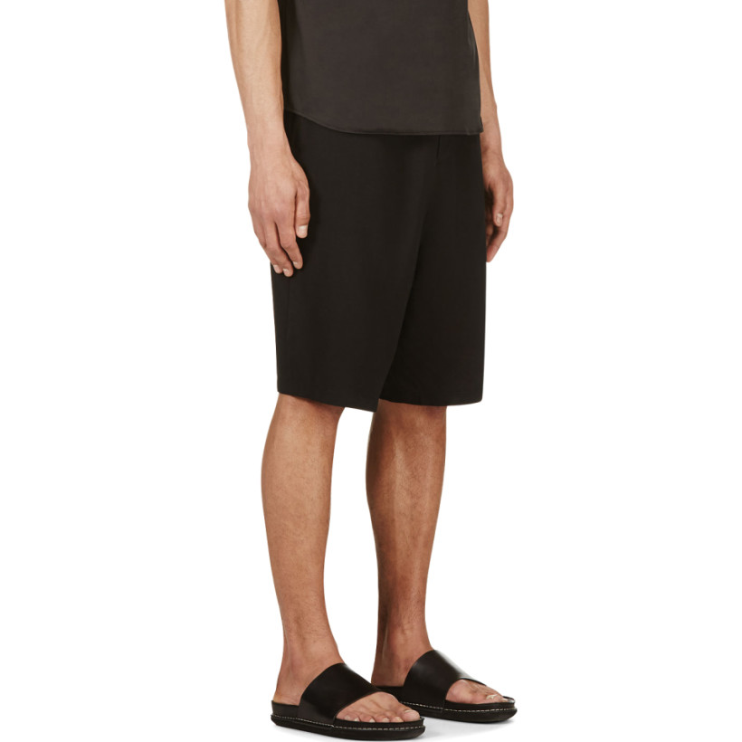 Cy Choi Black Linen Blend Shorts