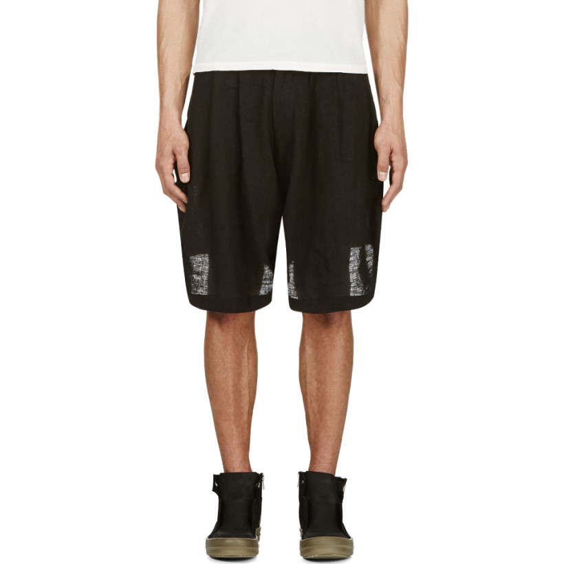 KTZ Black Pleated Balloon Shorts