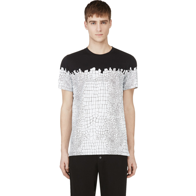 Krisvanassche Black & White Croc Print T Shirt