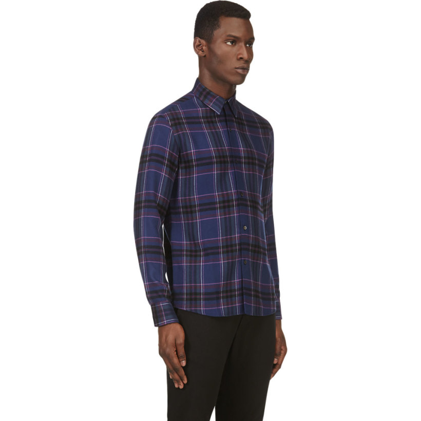 Lad Musician Indigo Plaid Button Down Shirt