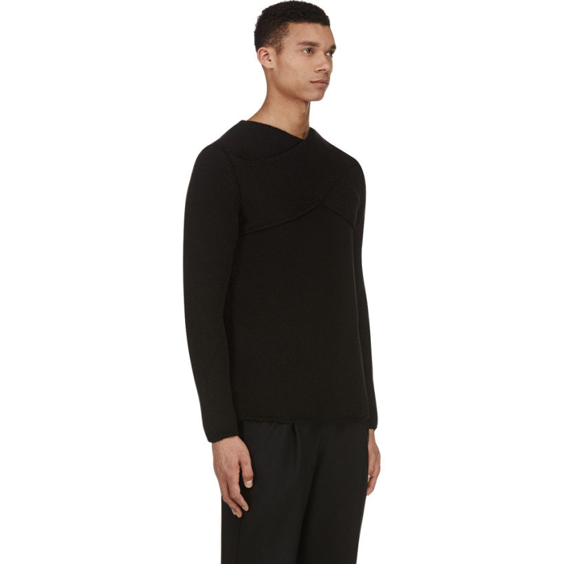 Anderson Black Cross Strap Knit Sweater