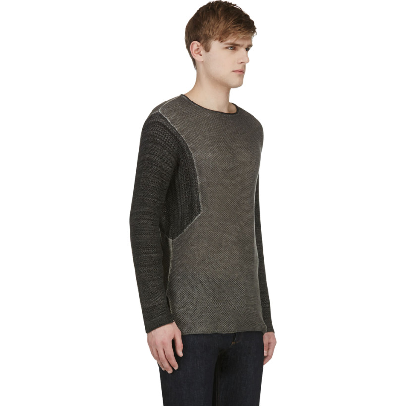 Diesel Black Gold Grey Dual Knit Long Sleeve Kiumi Top