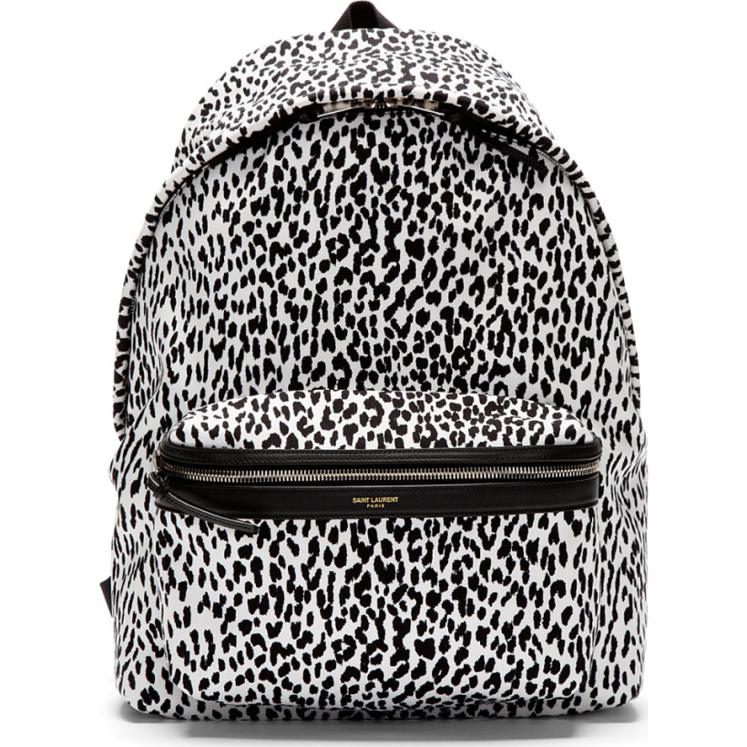 Saint Laurent White & Black Babycat Backpack