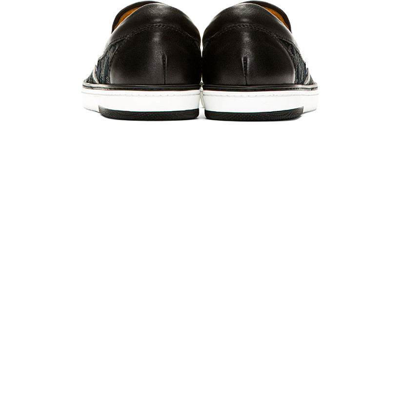 Jimmy Choo Black Leopard Grove Slip On Sneakers