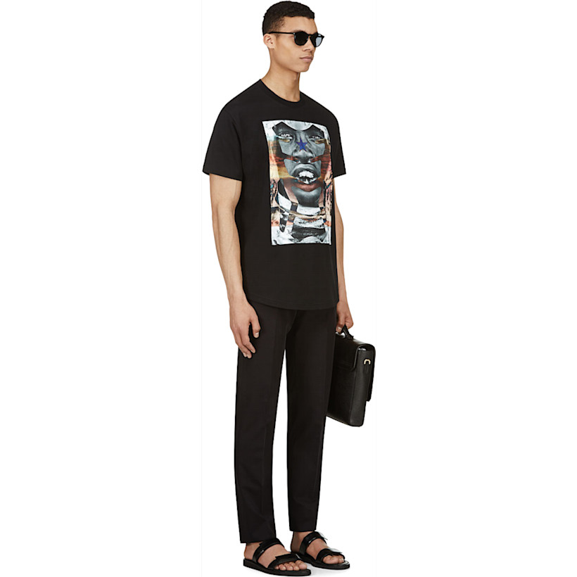 Givenchy Black Curved Hem Photoprint T Shirt