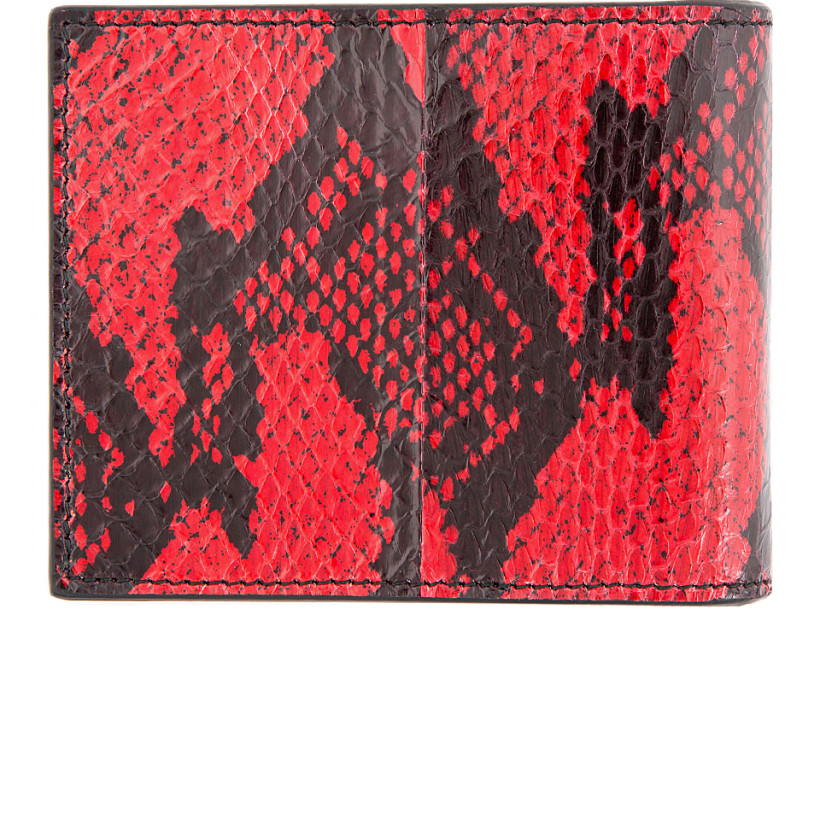 Alexander McQueen Red & Black Snakeskin Money Clip Wallet