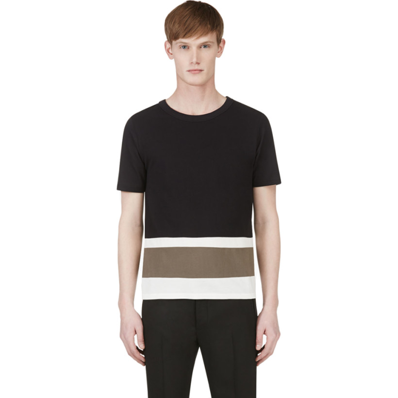 Band of Outsiders Black Colorblocked T Shirt