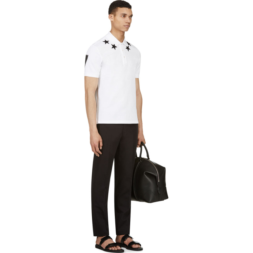 Givenchy White Relaxed Fit Number & Stars Polo