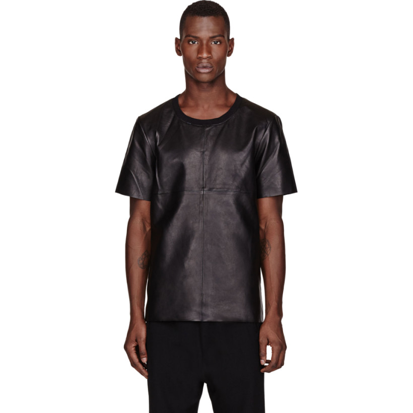 BLK DNM Black Buffed Leather 5 T Shirt