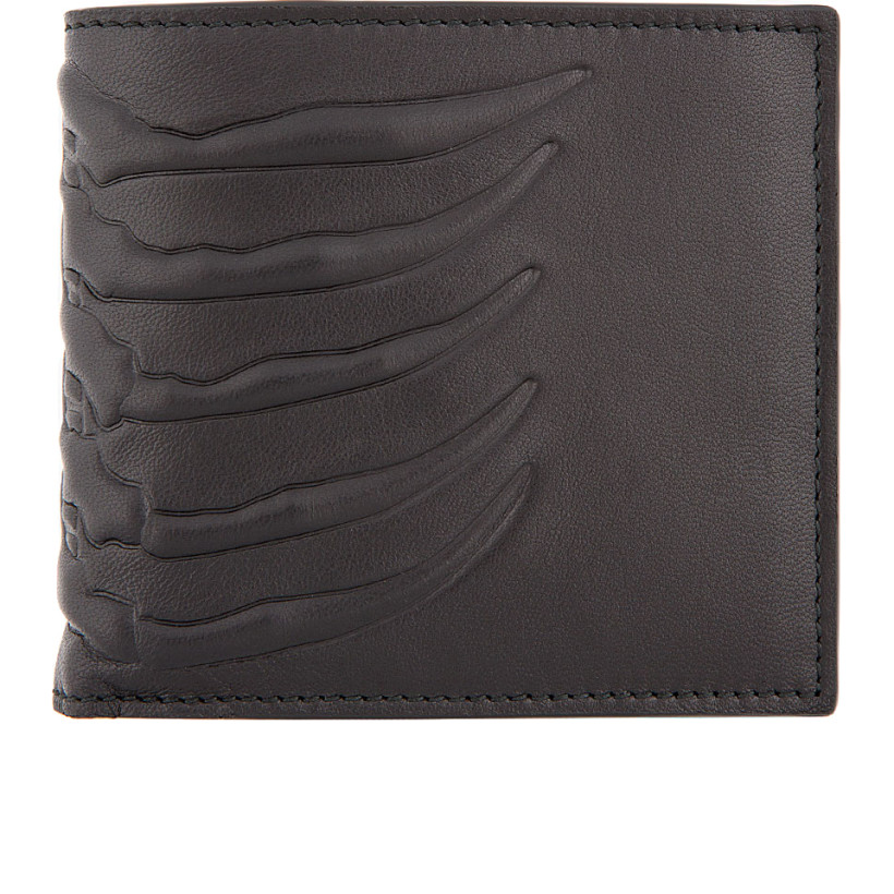 Alexander McQueen Black Leather Rib & Vertebrae Wallet