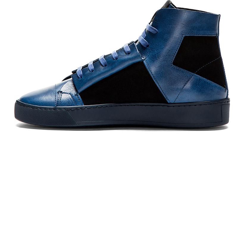 Calvin Klein Collection Navy Leather High Top Jay Sneakers