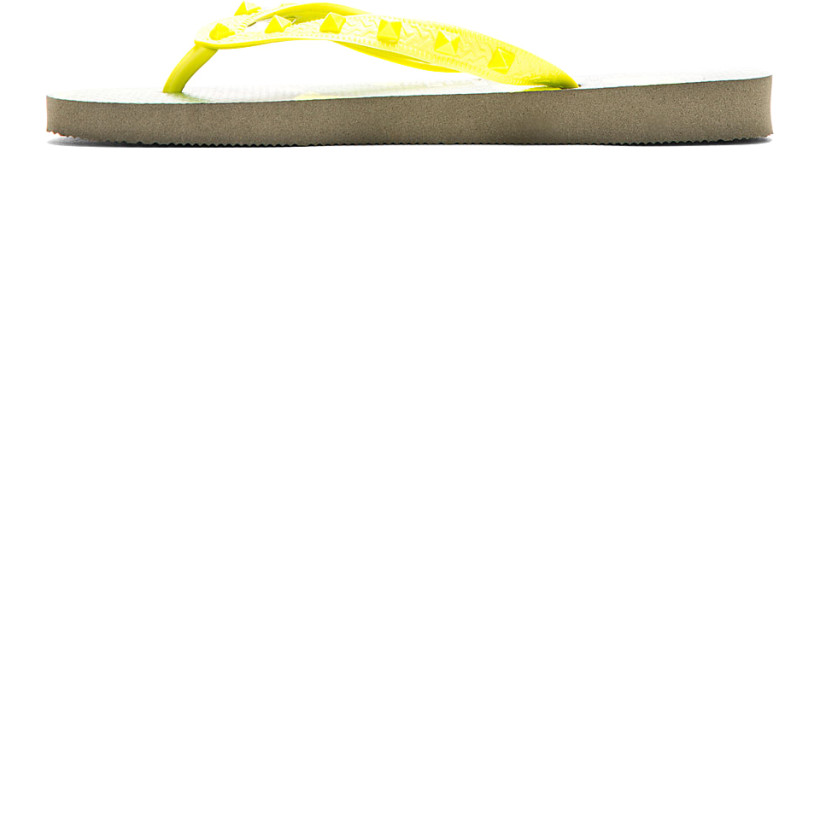 Valentino Yellow Camo Studded Havaianas Edition Sandals