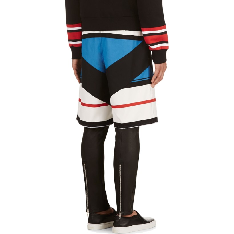 Givenchy Blue & Black Striped Shorts