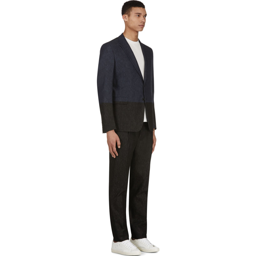 Valentino Blue Chambray Two Tone Suit