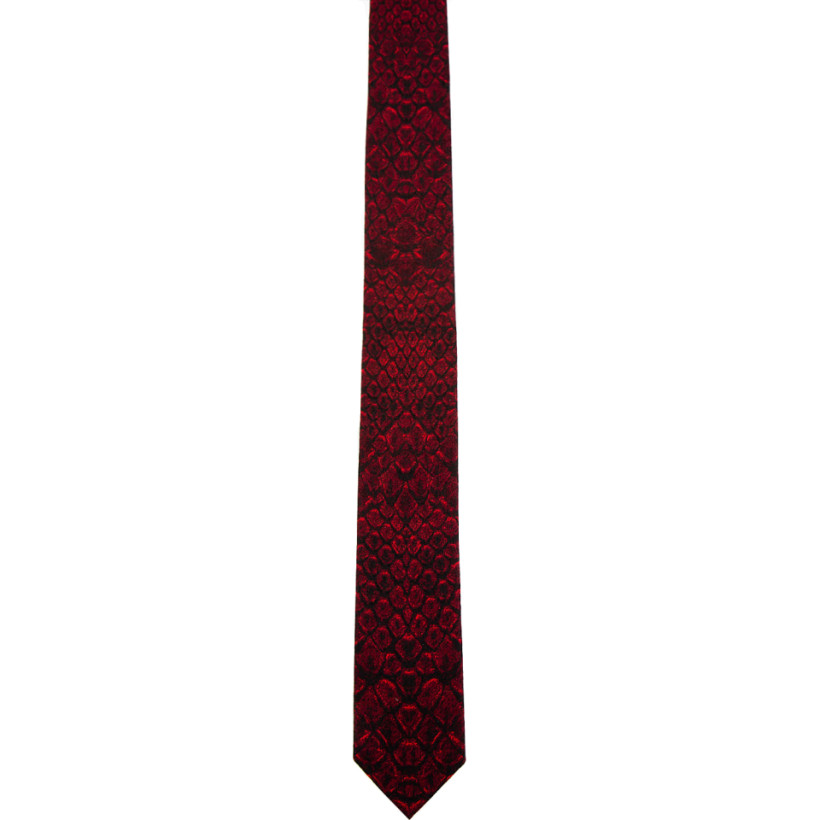 Alexander McQueen Red Reptile Tie