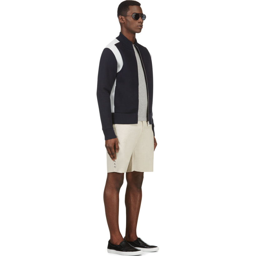 Moncler Gamme Bleu Navy Cotton & Neoprene Zip Up