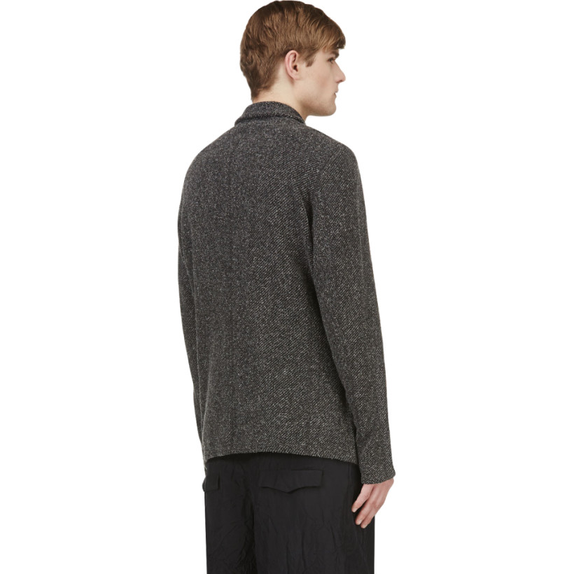 Robert Geller Charcoal Grey Waffle Knit Blazer