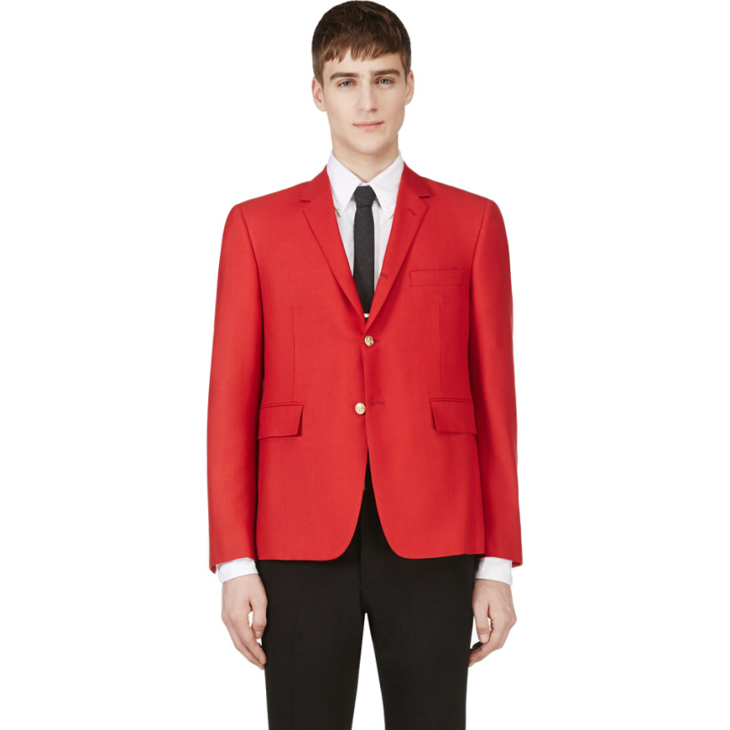 Thom Browne Red Laced Back Blazer