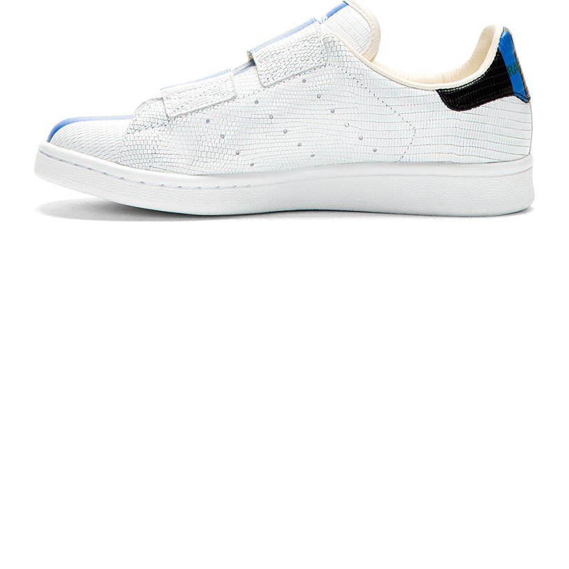 Raf Simons White Eteched Leather Adidas Edition Low Top Sneakers