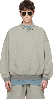 Fear of God, Fear of God ESSENTIALS Gray Signature 90s Polo Sweatshirt