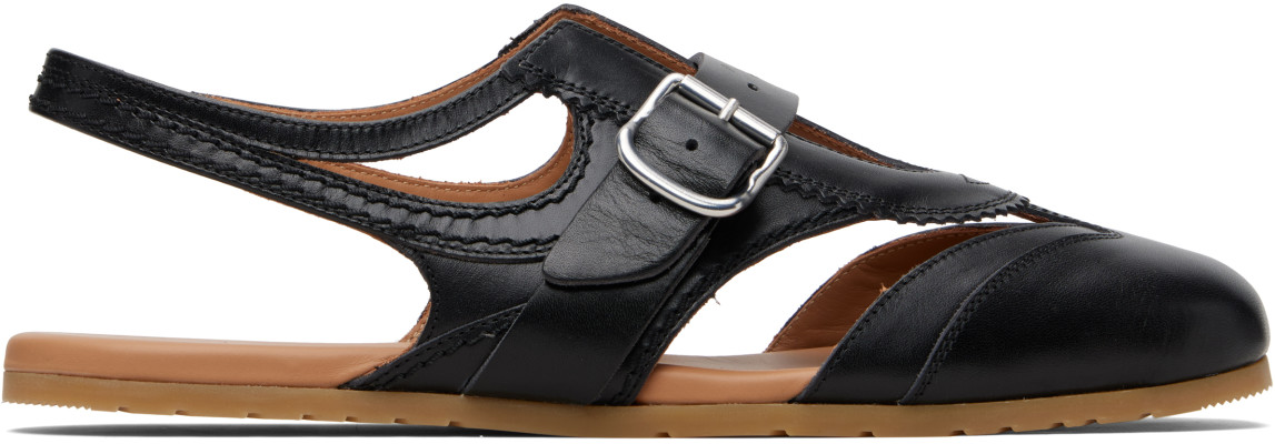 Dries Van Noten, Dries Van Noten Black Leather Sandals