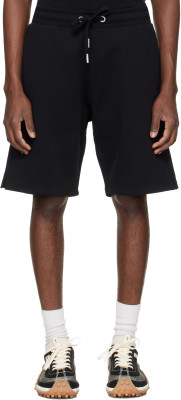 AMI, AMI Paris Black Cotton Ami de Coeur Shorts