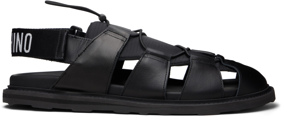 Moschino, Moschino Black Sporty Sandals