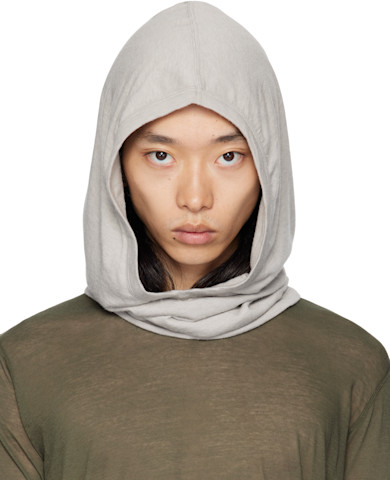 Мужской вязаный капюшон Rick Owens Off-White, жемчужный
