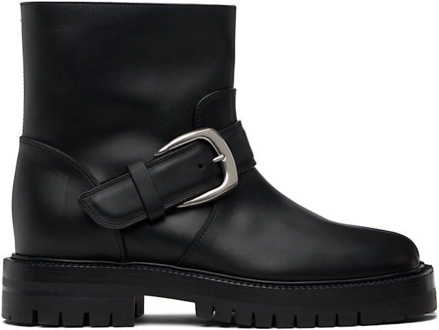 Ботильоны Maison Margiela Black Tabi County с пряжкой черные