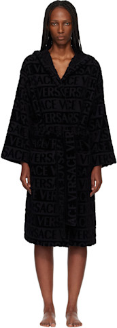 Халат Versace Black 'Versace Allover' черный