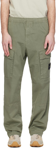 Брюки-карго из эластичного органического хлопка Stone Island хаки 3100020 цвета милитари зеленого цвета