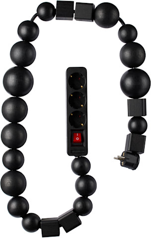 Удлинитель Bless Black Wooden Cable Jewelry Multiplug черный/серый