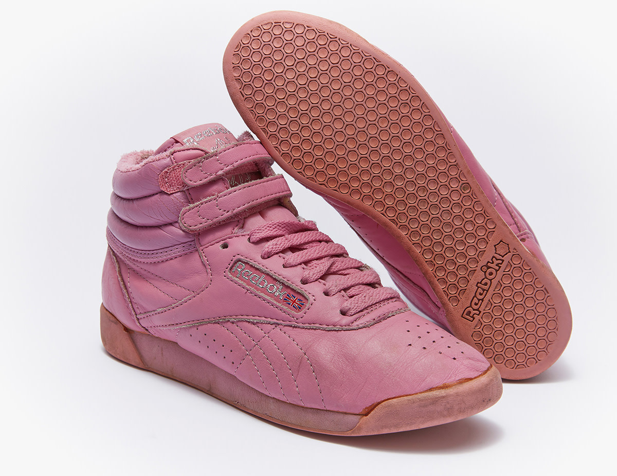 reebok high tops 80s mens pink