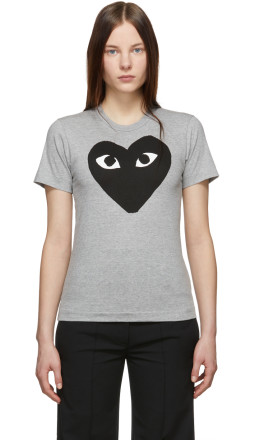 Comme des Garçons Play - Grey & Black Big Heart T-Shirt