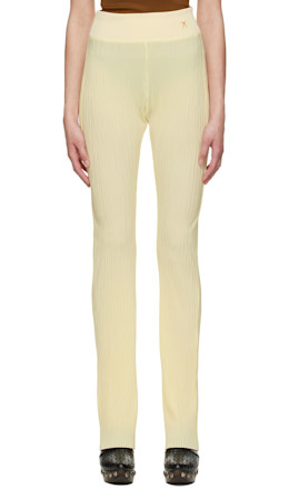 Yellow Polyester Trousers - Atlein