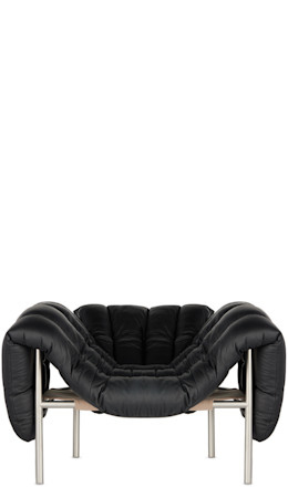 Black Puffy Lounge Chair - HEM