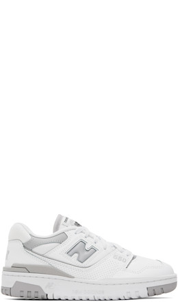 White & Gray 550 Sneakers - New Balance