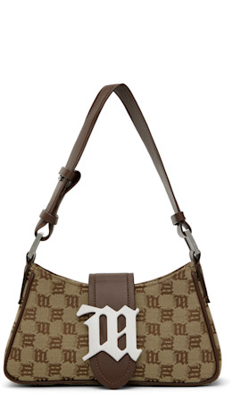 Brown Mini Jacquard Monogram Shoulder Bag - MISBHV