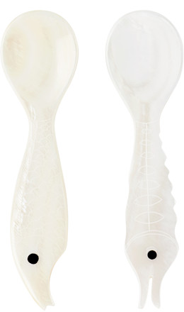 Off-White Mother of Pearl Sea Creatures Spoon Set - Gohar World
