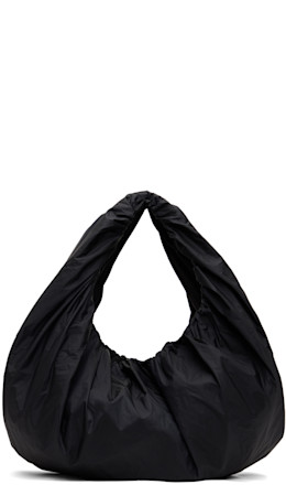 Black Shirring Tote - AMOMENTO