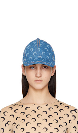 Blue Moon Laser Denim Baseball Cap - Marine Serre