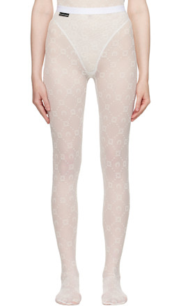 Off-White Recycled Mesh Flock Tights - Marine Serre