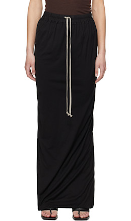 Black Hollywood Pull On Pillar Maxi Skirt - Rick Owens DRKSHDW