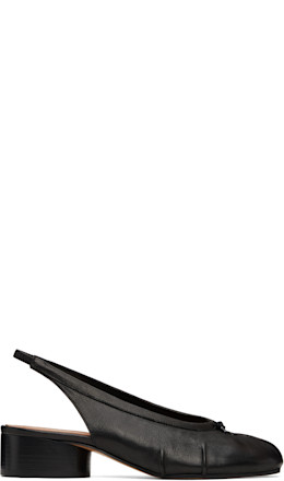Black Tabi New Ballerina Slingback Heels - Maison Margiela