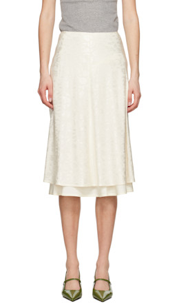 Off-White A-Line Midi Skirt - Jil Sander