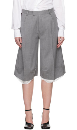 Gray Knee Tailored Shorts - ALAINPAUL