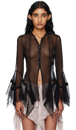 Black Kristabel Handkerchief Blouse