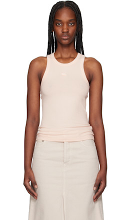 Pink Baby Fox Patch Ribbed Tank Top - Maison Kitsuné