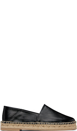 Black 'AMI Leather' Espadrilles - AMI Paris