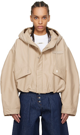 Beige 'The Caraco cropped parka' Jacket - JACQUEMUS